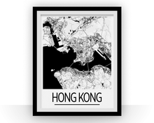 Charger l'image dans la galerie, Hong Kong Map Poster - hong kong Map Print - Art Deco Series