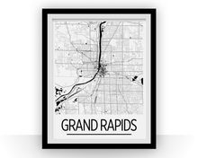 Charger l'image dans la galerie, Grand Rapids Map Poster - usa Map Print - Art Deco Series
