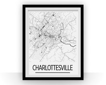 Charger l'image dans la galerie, Affiche cartographique de Charlottesville - Style Art Déco