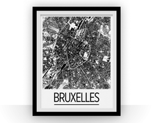 Charger l'image dans la galerie, Brussels Map Poster - belgium Map Print - Art Deco Series