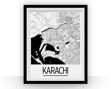 Load image into Gallery viewer, Karachi Map Poster - pakistan Map Print - Art Deco Series