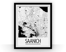Load image into Gallery viewer, Saanich British Columbia Map Poster - British Columbia Map Print - Art Deco Series