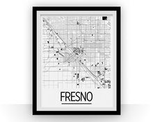 Charger l'image dans la galerie, Fresno Map Poster - usa Map Print - Art Deco Series