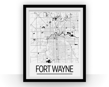 Charger l'image dans la galerie, Fort Wayne Map Poster - usa Map Print - Art Deco Series