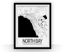 Load image into Gallery viewer, North Bay Ontario Map Poster - Ontario Map Print - Art Deco Series