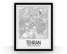 Load image into Gallery viewer, Tehran Map Poster - iran Map Print - Art Deco Series