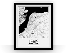 Load image into Gallery viewer, Levis Quebec Map Poster - Quebec Map Print - Art Deco Series
