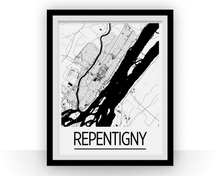 Load image into Gallery viewer, Repentigny Quebec Map Poster - Quebec Map Print - Art Deco Series