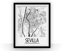 Load image into Gallery viewer, Sevilla Map Poster - spain Map Print - Art Deco Series