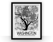 Load image into Gallery viewer, Washington Map Poster - usa Map Print - Art Deco Series