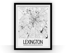 Load image into Gallery viewer, Lexington Map Poster - usa Map Print - Art Deco Series