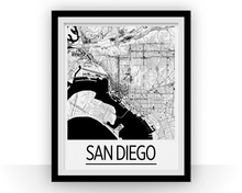 Load image into Gallery viewer, San Diego Map Poster - usa Map Print - Art Deco Series