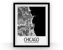 Load image into Gallery viewer, Chicago Map Poster - usa Map Print - Art Deco Series