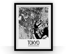 Load image into Gallery viewer, Tokyo Map Poster - japan Map Print - Art Deco Series