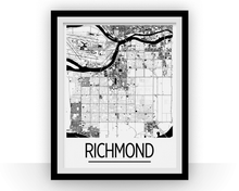 Charger l'image dans la galerie, Affiche cartographique de Richmond British Columbia - Style Art Déco