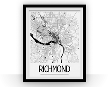 Load image into Gallery viewer, Richmond Map Poster - usa Map Print - Art Deco Series