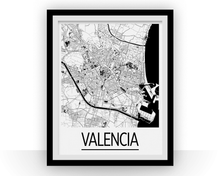 Load image into Gallery viewer, Valencia Map Poster - spain Map Print - Art Deco Series
