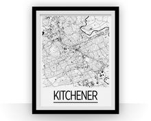 Load image into Gallery viewer, Kitchener Ontario Map Poster - Ontario Map Print - Art Deco Series
