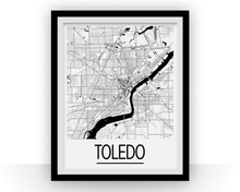 Load image into Gallery viewer, Toledo Map Poster - usa Map Print - Art Deco Series
