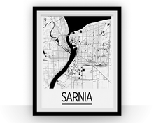 Load image into Gallery viewer, Sarnia Ontario Map Poster - Ontario Map Print - Art Deco Series