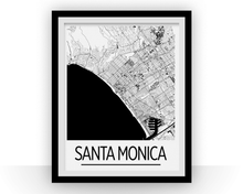 Load image into Gallery viewer, Santa Monica Map Poster - California Map Print - Art Deco Series
