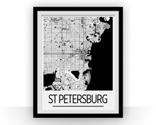 Load image into Gallery viewer, St Petersburg Map Poster - usa Map Print - Art Deco Series