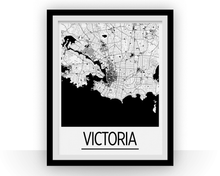 Load image into Gallery viewer, Victoria Map Poster - BC Map Print - Art Deco Series