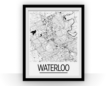 Load image into Gallery viewer, Waterloo Ontario Map Poster - Ontario Map Print - Art Deco Series