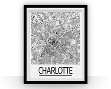 Charger l'image dans la galerie, Charlotte Map Poster - usa Map Print - Art Deco Series
