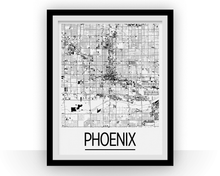 Load image into Gallery viewer, Phoenix Map Poster - usa Map Print - Art Deco Series