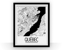 Charger l'image dans la galerie, Quebec Map Poster - canada Map Print - Art Deco Series