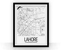 Load image into Gallery viewer, Lahore Map Poster - Pakistan Map Print - Art Deco Series