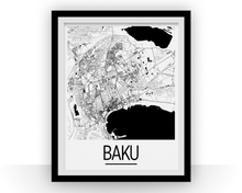 Charger l'image dans la galerie, Baku Map Poster - azerbaijan Map Print - Art Deco Series