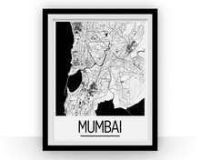 Load image into Gallery viewer, Mumbai Map Poster - india Map Print - Art Deco Series