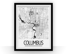 Charger l'image dans la galerie, Columbus Map Poster - usa Map Print - Art Deco Series