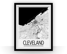 Charger l'image dans la galerie, Cleveland Map Poster - usa Map Print - Art Deco Series