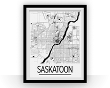 Load image into Gallery viewer, Saskatoon Map Poster - Saskatchewan Map Print - Art Deco Series