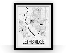 Charger l'image dans la galerie, Affiche cartographique de Lethbridge Alberta - Style Art Déco