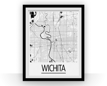 Load image into Gallery viewer, Wichita Map Poster - usa Map Print - Art Deco Series