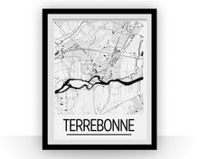 Load image into Gallery viewer, Terrebonne Quebec Map Poster - Quebec Map Print - Art Deco Series