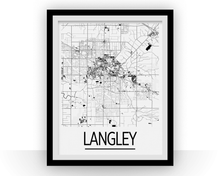 Load image into Gallery viewer, Langley British Columbia Map Poster - British Columbia Map Print - Art Deco Series