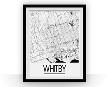 Load image into Gallery viewer, Whitby Ontario Map Poster - Ontario Map Print - Art Deco Series