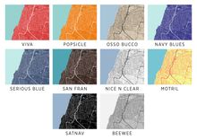 Load image into Gallery viewer, Tel Aviv Map Print - Choose your color