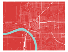 Load image into Gallery viewer, Tulsa Map Print - Choose your color