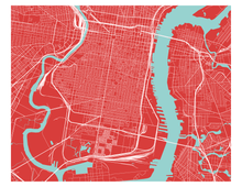 Charger l'image dans la galerie, Affiche cartographique de Philadelphie - Style Classique
