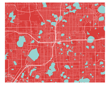 Load image into Gallery viewer, Orlando Map Print - Choose your color
