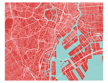 Load image into Gallery viewer, Tokyo Map Print - Choose your color