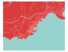 Load image into Gallery viewer, Monaco Map Print - Choose your color