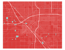 Load image into Gallery viewer, Fresno Map Print - Choose your color
