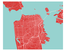 Load image into Gallery viewer, San Francisco Map Print - Choose your color